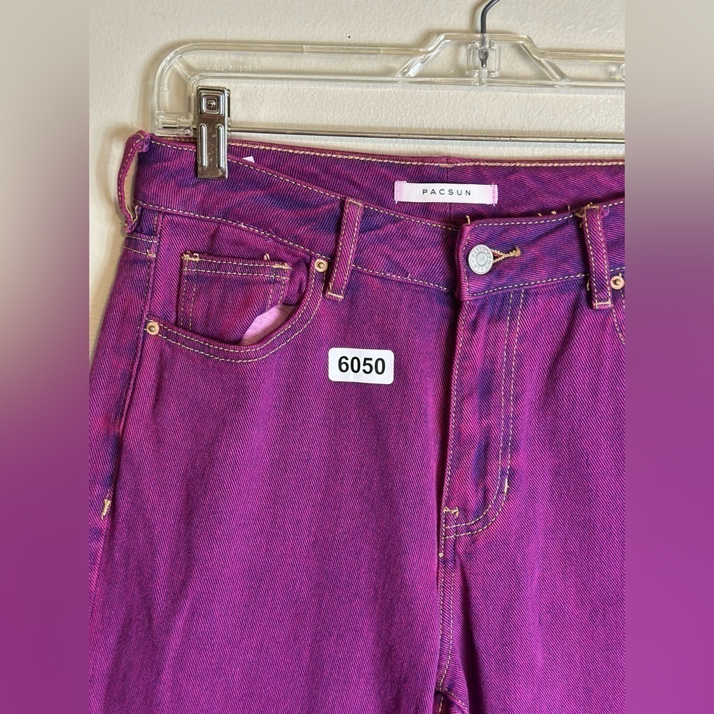 Pacsun mom jeans 25 14”waist 10-1/2 rise 27”inseam-purple preowned great conditi - Picture 3 of 7